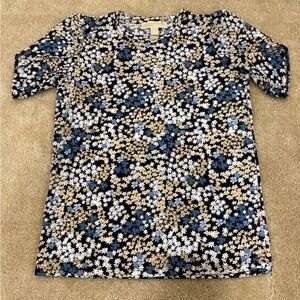 Michael Kors Navy Floral Top
